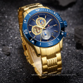 NAVIFORCE 9173 Luxury Brand Gold Mens Sport Watch Steel Strap Quartz Watches Men Date Waterproof Military Clock